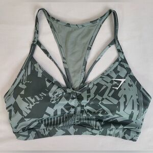 Gymshark Camo Strappy Sports Bra - Gray